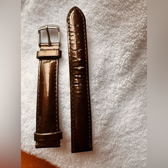 MICHELE - 16mm genuine patent leather watch band made in France. - Picture 1 of 3